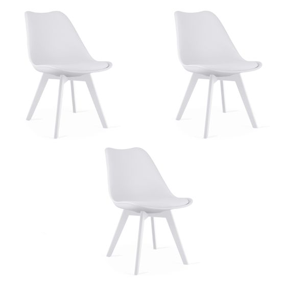 MARK-tuoli, valkoinen, valkoiset jalat (3 kpl)