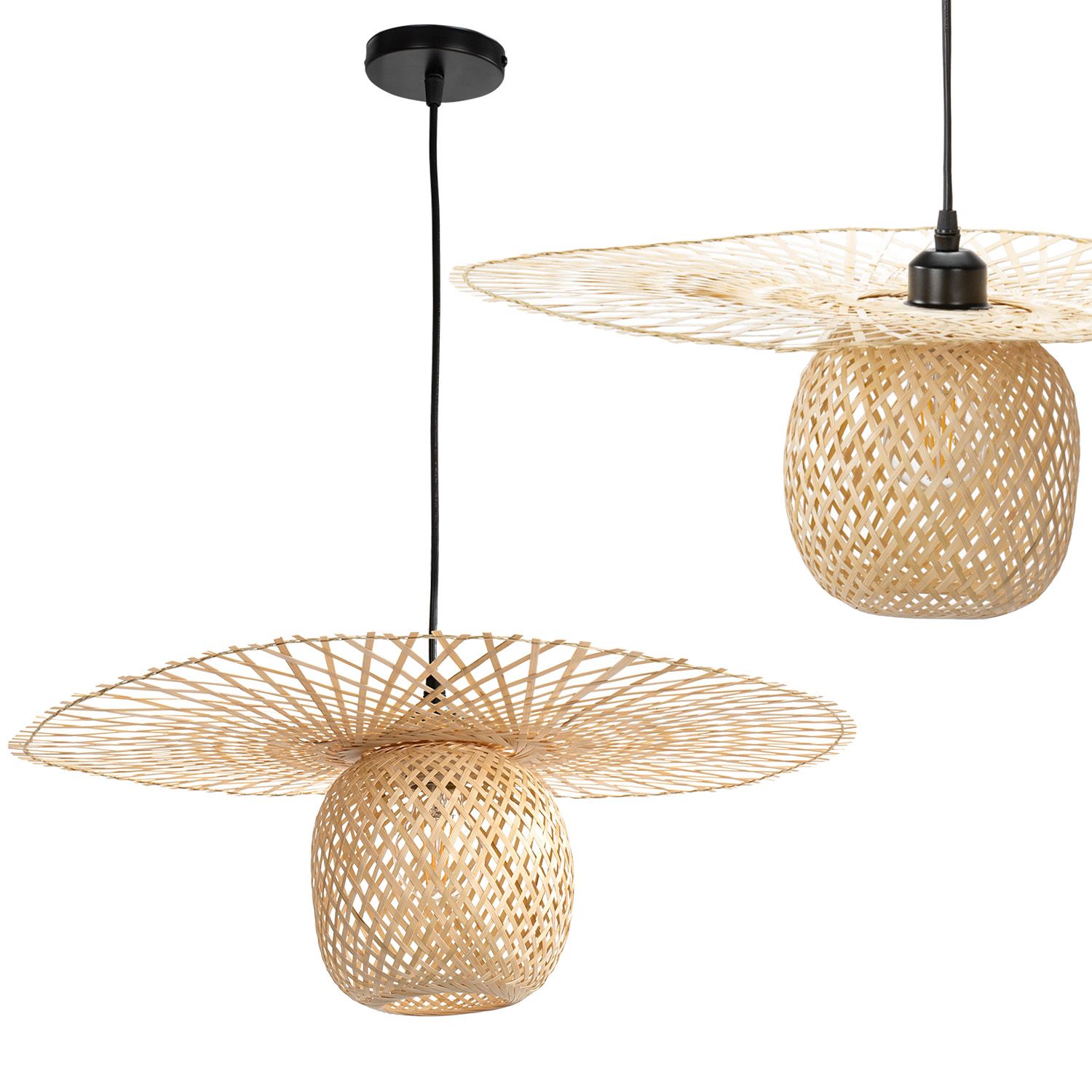 TOOLIGHT riippuva kattovalaisin APP881-1CP NATURAL musta, 57x57x18cm