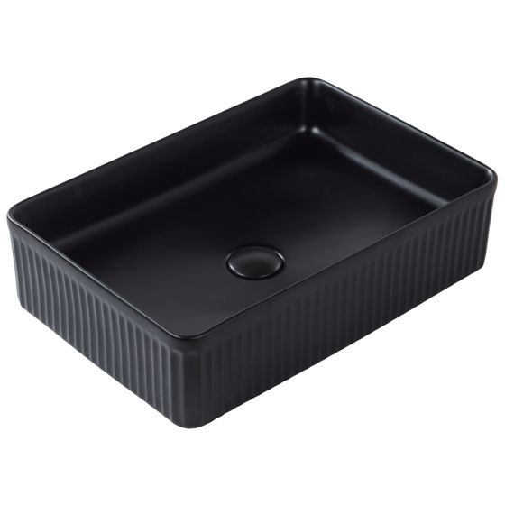 Pesuallas tason päälle GELDO 50 x 34 cm Keramiikka Musta