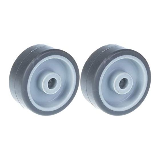 50mm 2" pyörä harmaa kumirengas muovisella keskiöllä 80kg kantavuus, 2 kpl:n sarja.