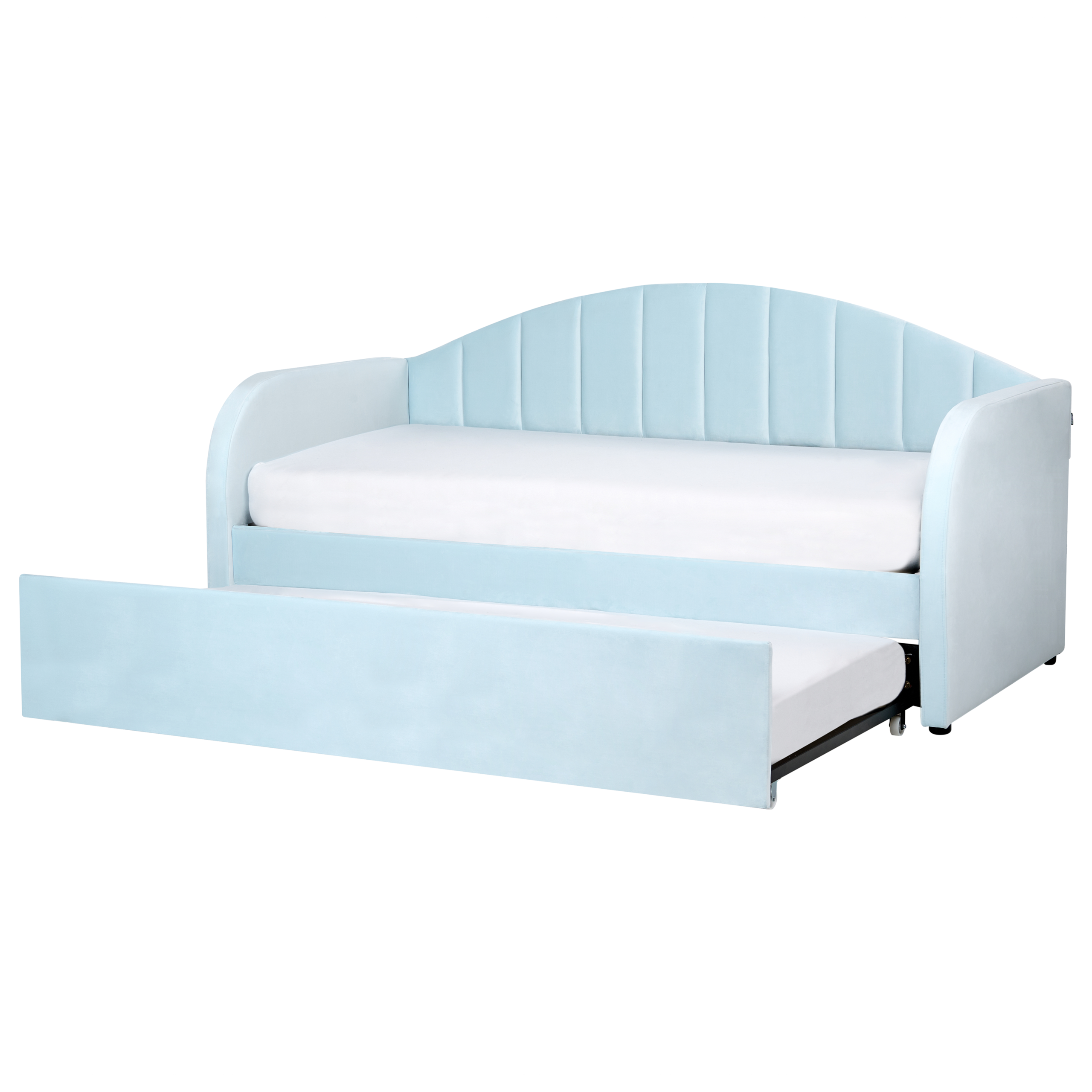 Sänky lisävuoteella sametti EYBURIE 90 x 200 cm Vaaleansininen