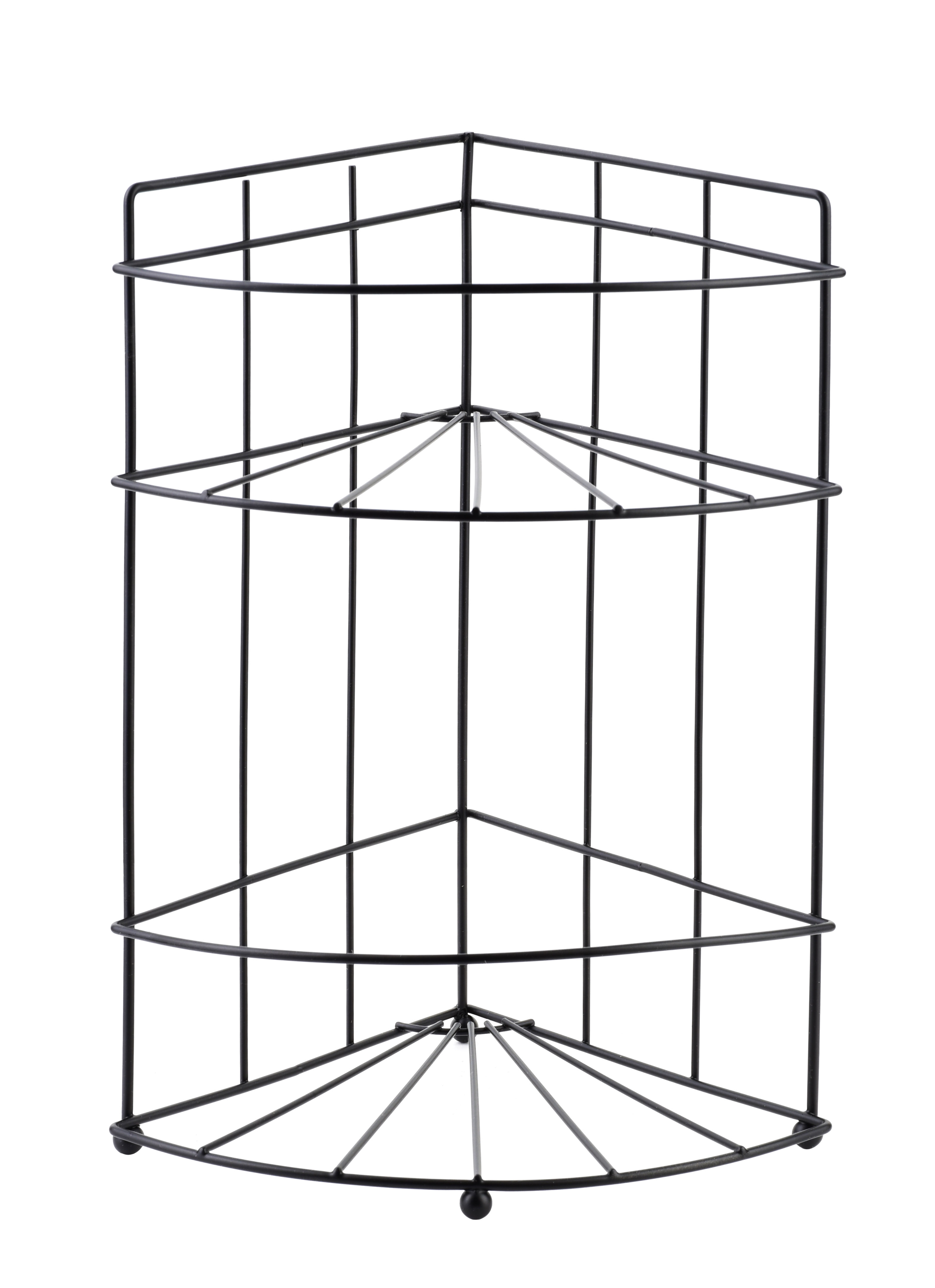 Kylpyhuonehylly metalli CARL BLACK 18,5x14x26 cm musta 2 tasoa