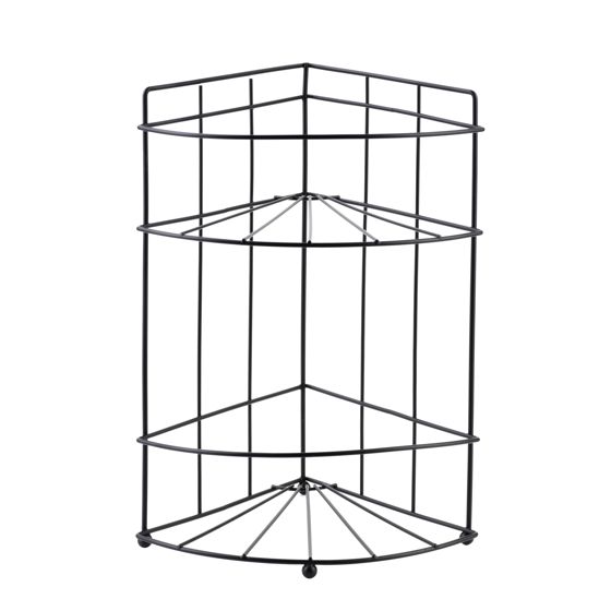 Kylpyhuonehylly metalli CARL BLACK 18,5x14x26 cm musta 2 tasoa