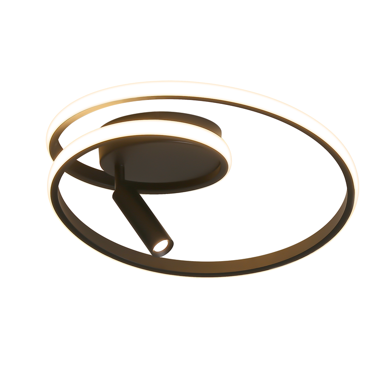 NETTLIFE himmennettävä, LED - kattovalaisin, 40cm, moderni, muotoilu, 37W Kohdevalolla, makuuhuoneeseen, olohuoneeseen, musta