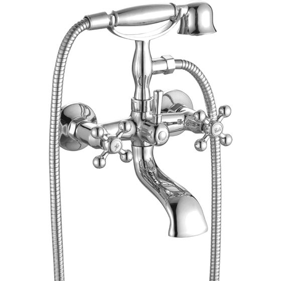 Seinään kiinnitettävä ammehana retrosuihkulla Stilo kromi