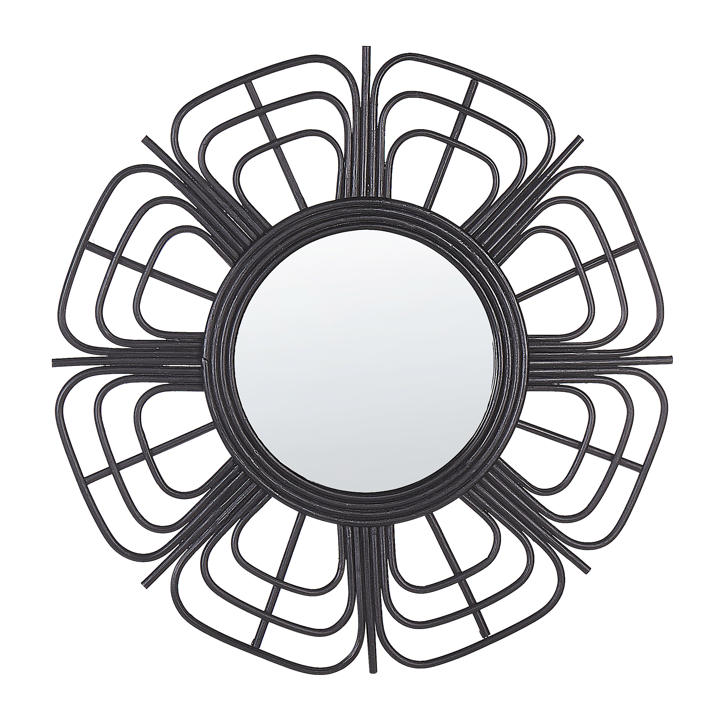 Seinäpeili PASAKU 60 cm 60 cm rottinki Musta