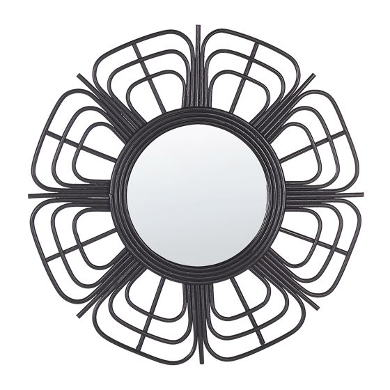 Seinäpeili PASAKU 60 cm 60 cm rottinki Musta