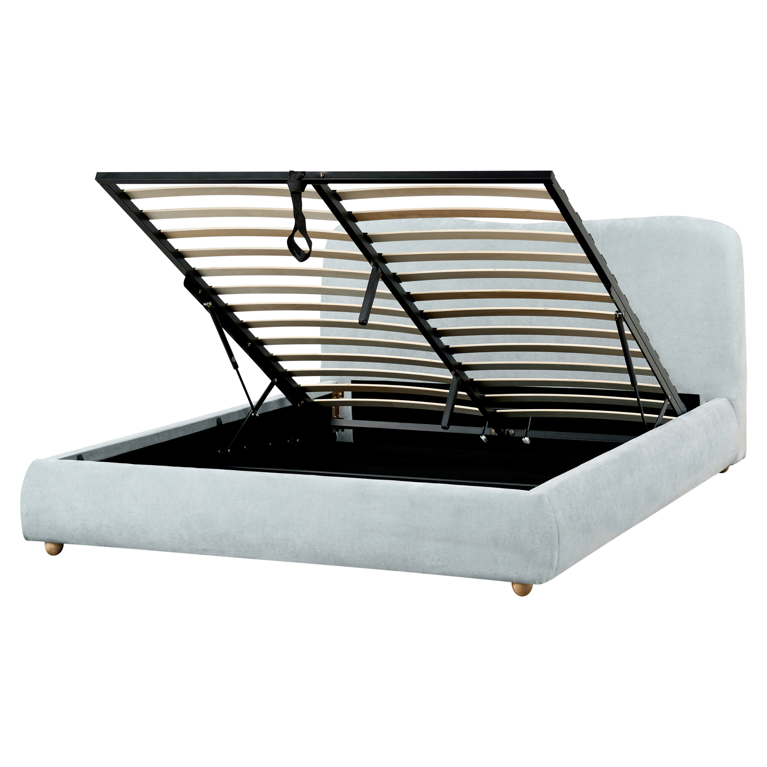 Sänky säilytystilalla kangas BLAGNAC 160 x 200 cm Vaaleansininen