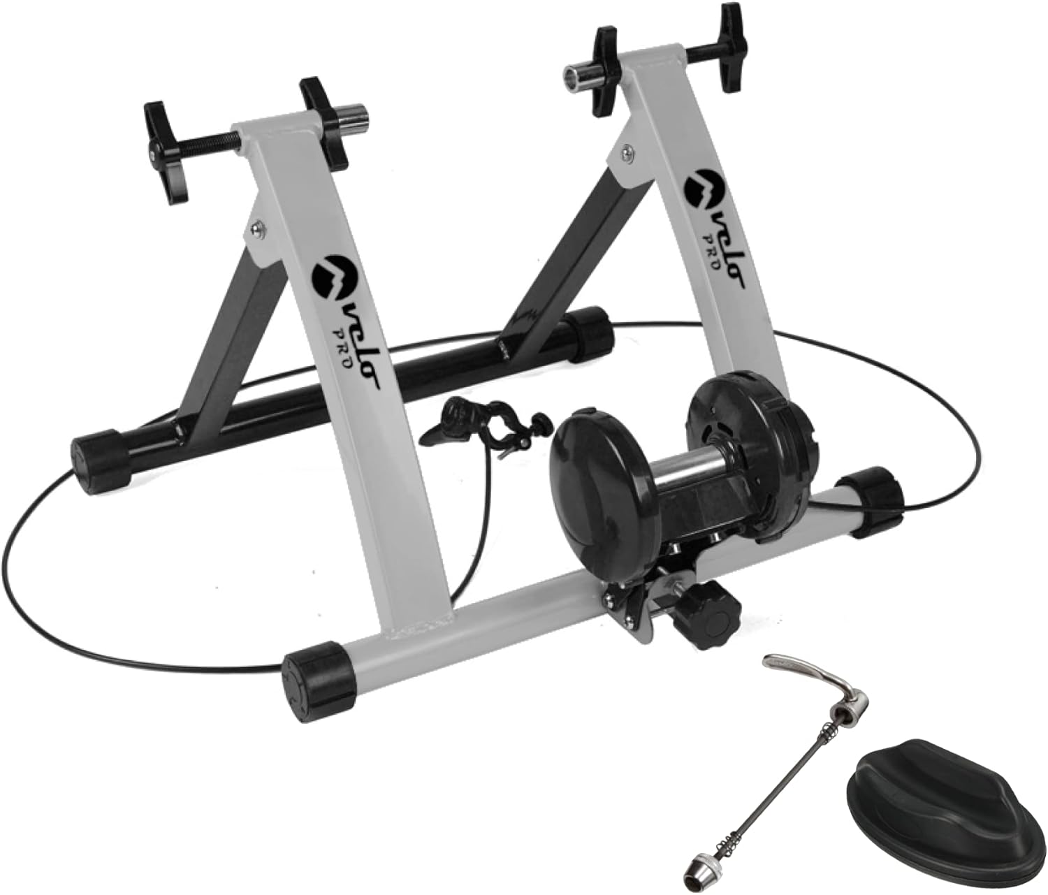Turbo Trainer säädettävällä vastuksella varustettu magneettinen sisämaantiepyörä, hopeanvärinen matto