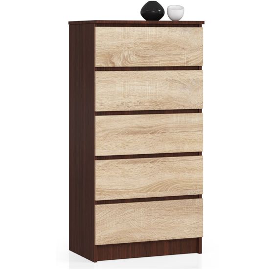 Akord Lipasto 5 Laatikoa Wenge/Sonoma-tammi 60x40x121