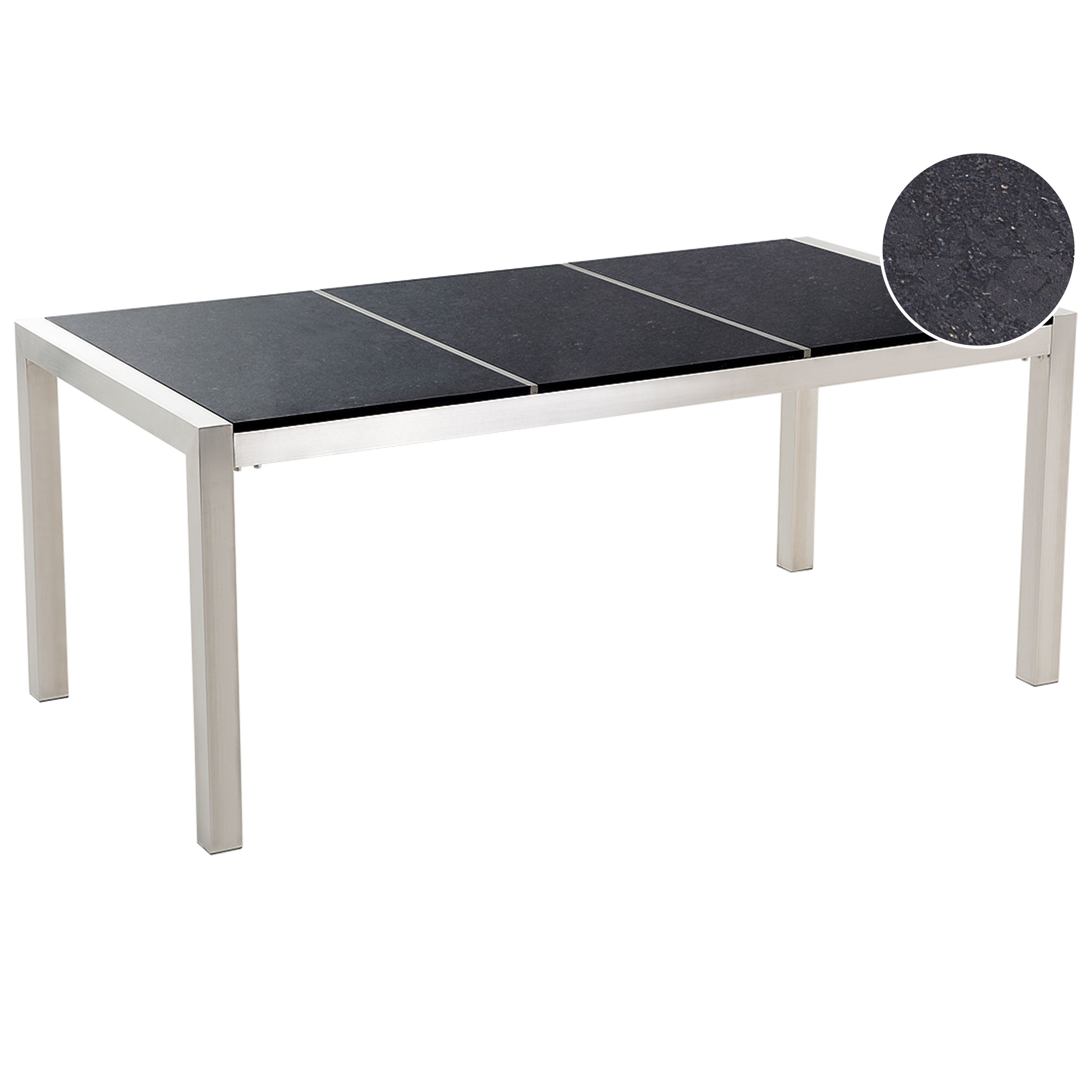 Puutarhapöytä GROSSETO 180 cm 90 cm Graniitti Kiillotettu Musta