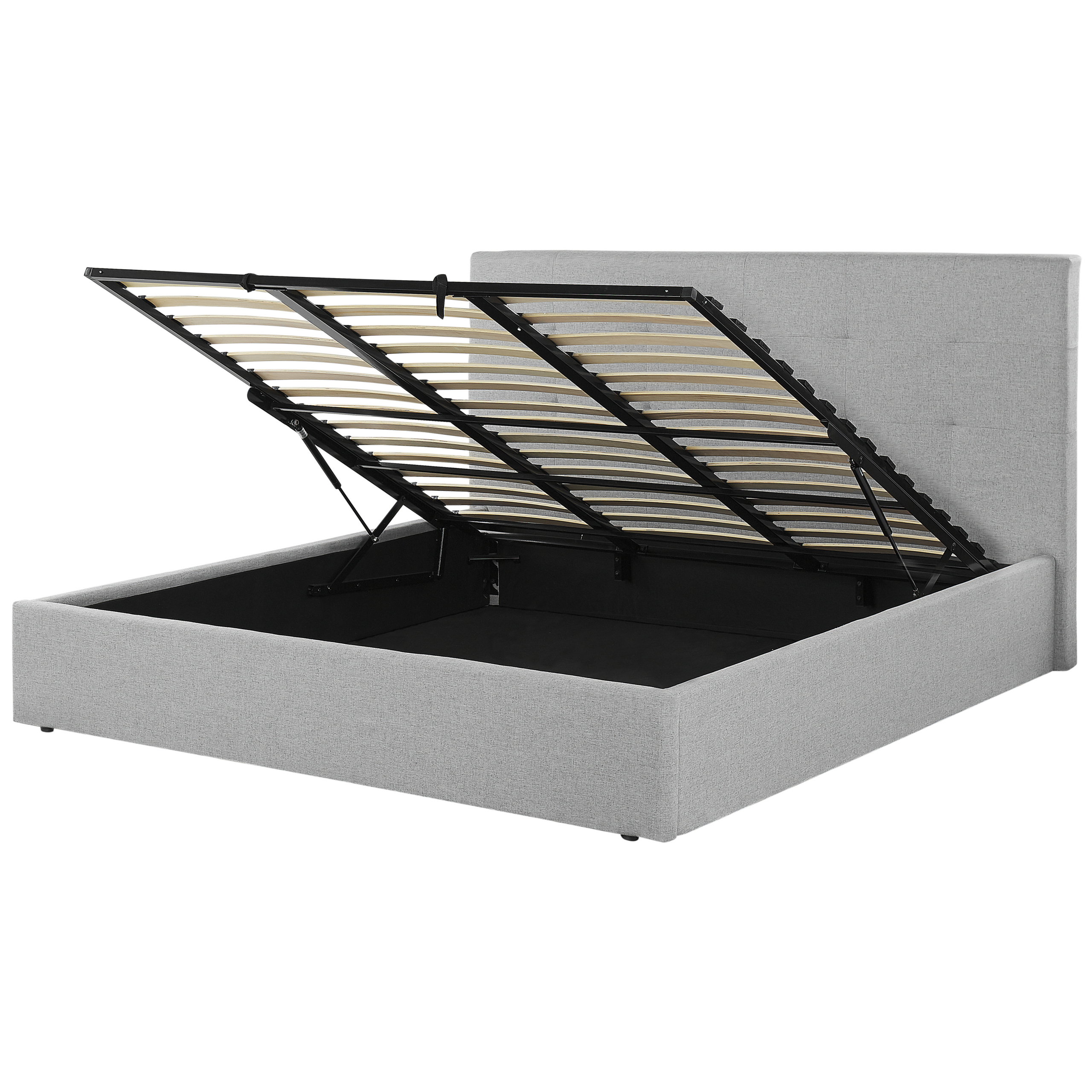 Sänky säilytystilalla kangas LORIENT 180 x 200 cm Harmaa