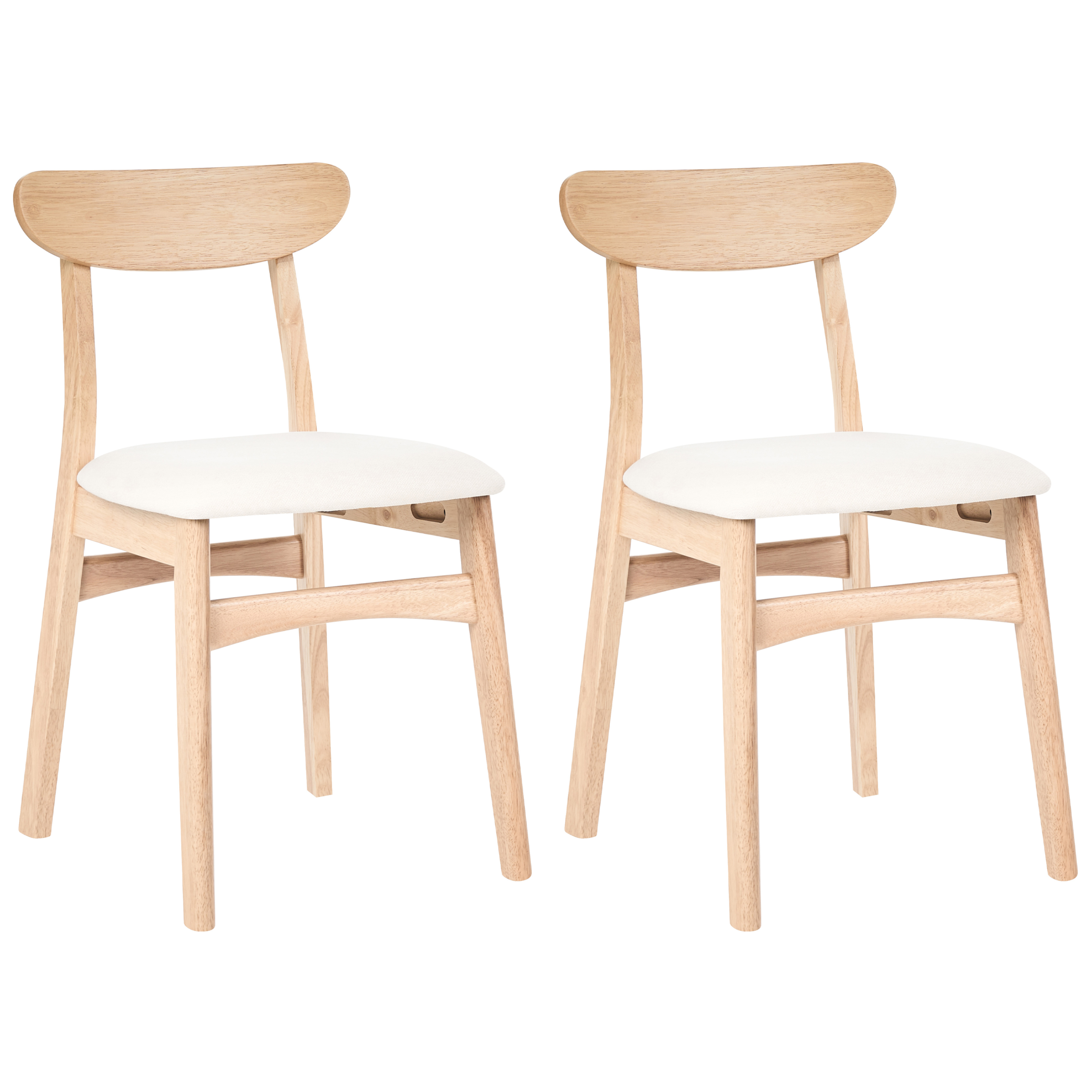 Ruokatuolisetti 2 kpl DOYLE Puu Vaaleanruskea/vaaleanbeige