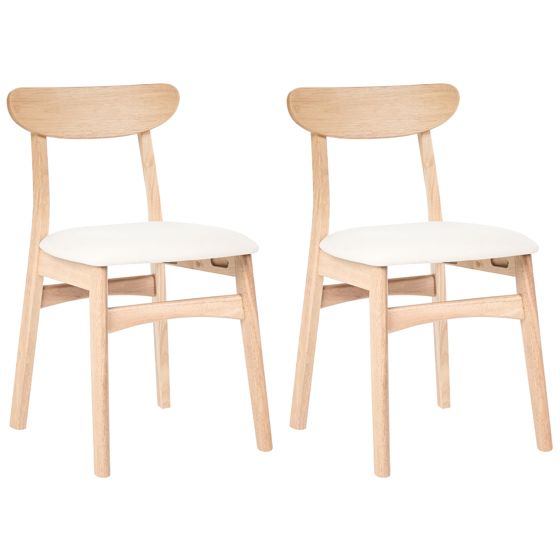 Ruokatuolisetti 2 kpl DOYLE Puu Vaaleanruskea/vaaleanbeige