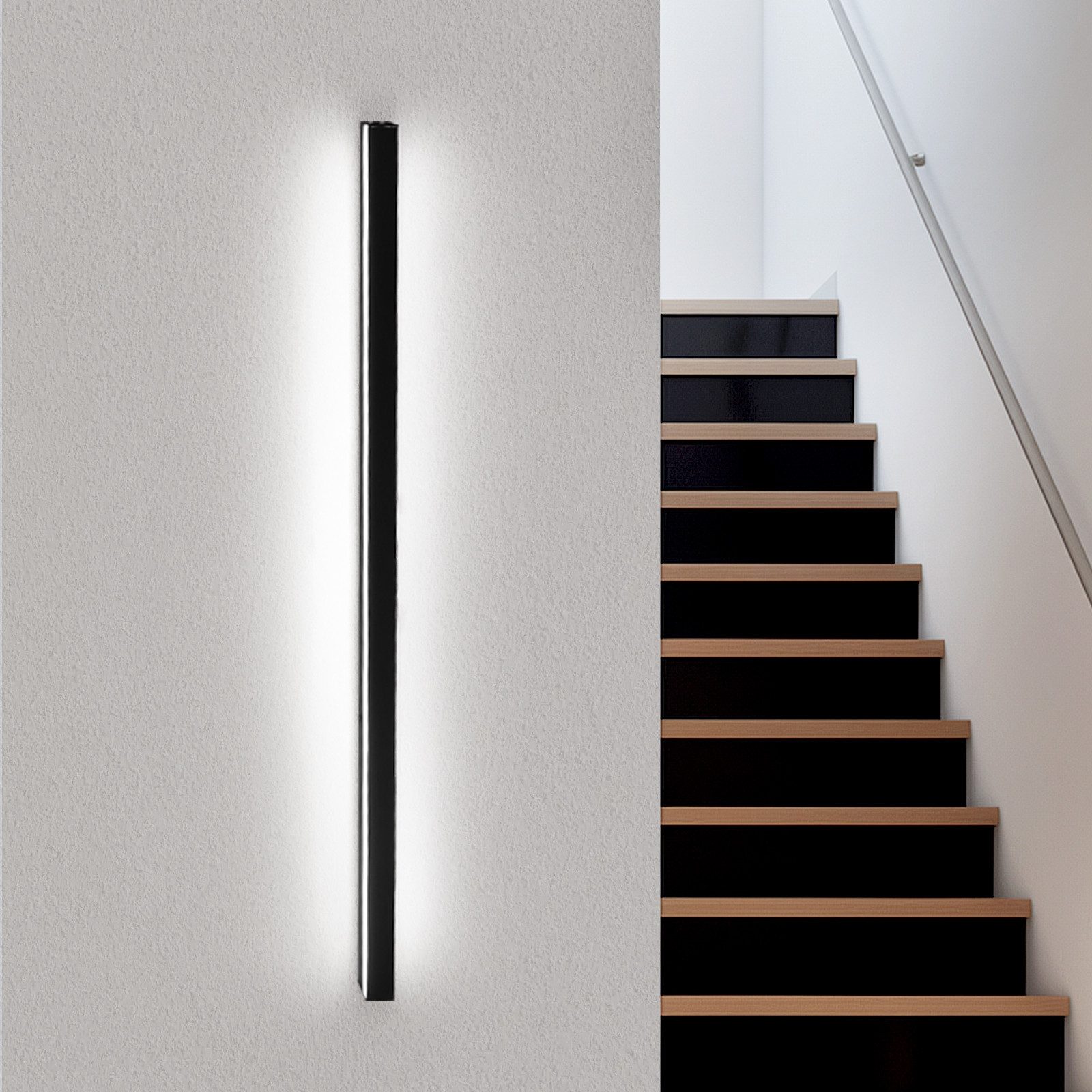 NETTLIFE LED - seinävalaisin, sisätiloihin, musta - 100 cm, olohuoneen, seinävalaisin, moderni, eteisen seinävalaisin, 32 W, makuuhuoneen Valaisin