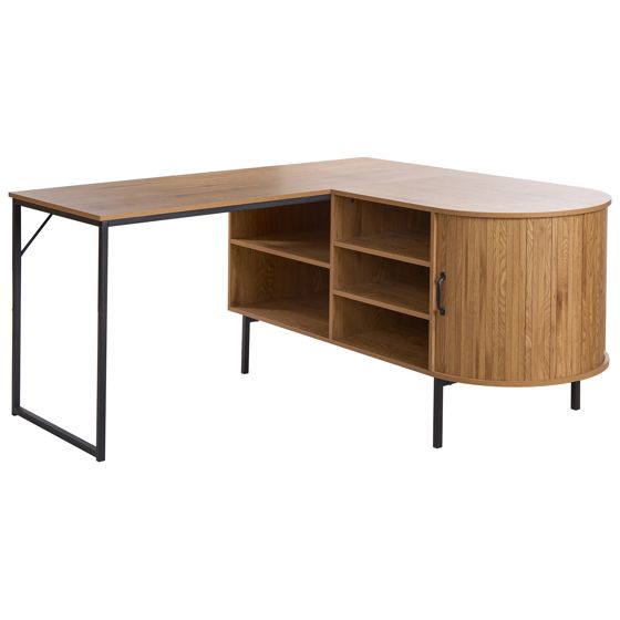 Kulmatyöpöytä SOLARI 140 cm 140 cm Vaaleanruskea