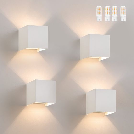 NETTLIFE 4 LED - ulkoseinävalaisimen setti, lämmin valkoinen IP65, kotiin, makuuhuoneeseen, eteiseen, portaikkoon