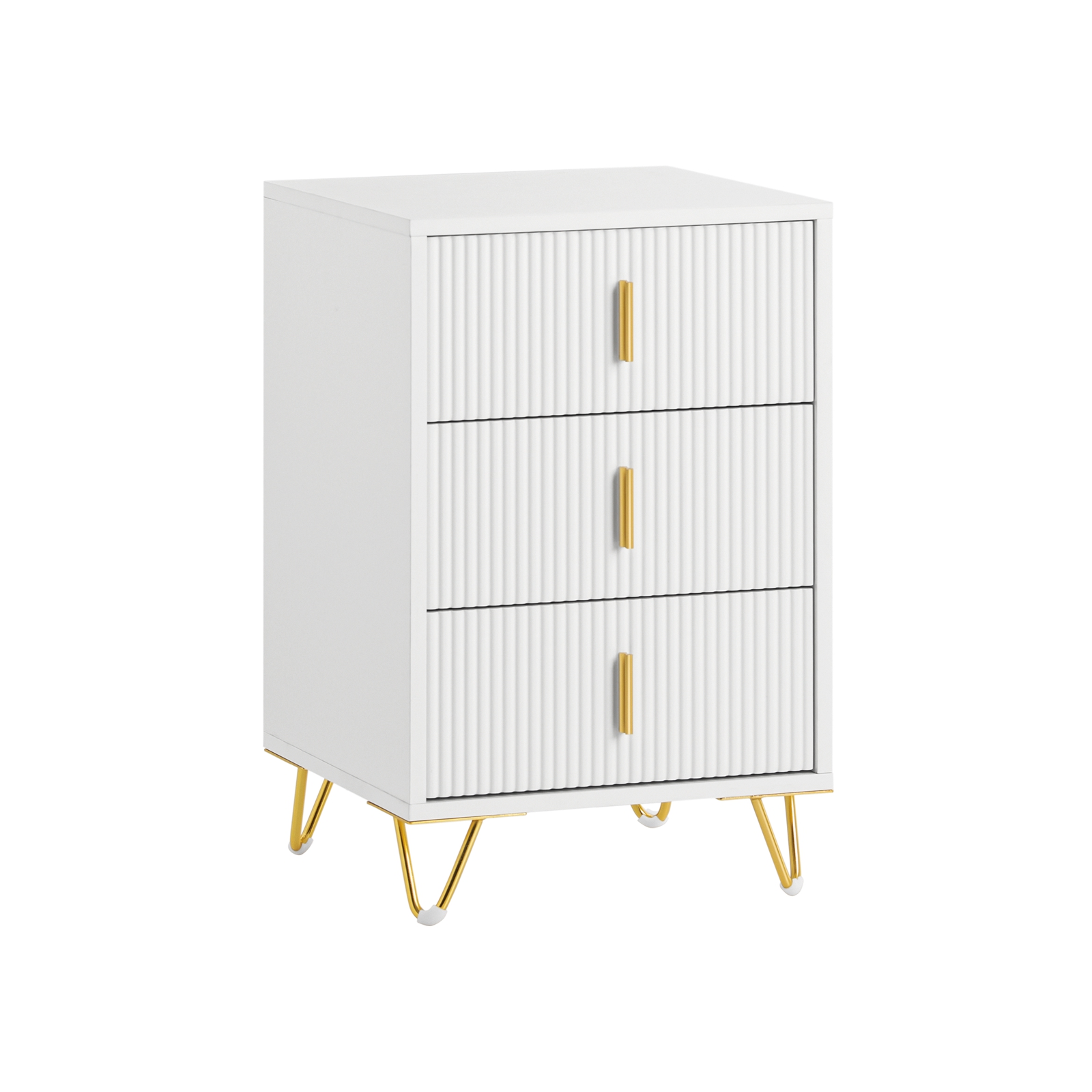 SoBuy yöpöytä 3-laatikkoinen FBT115-L-W ekologinen valkoinen