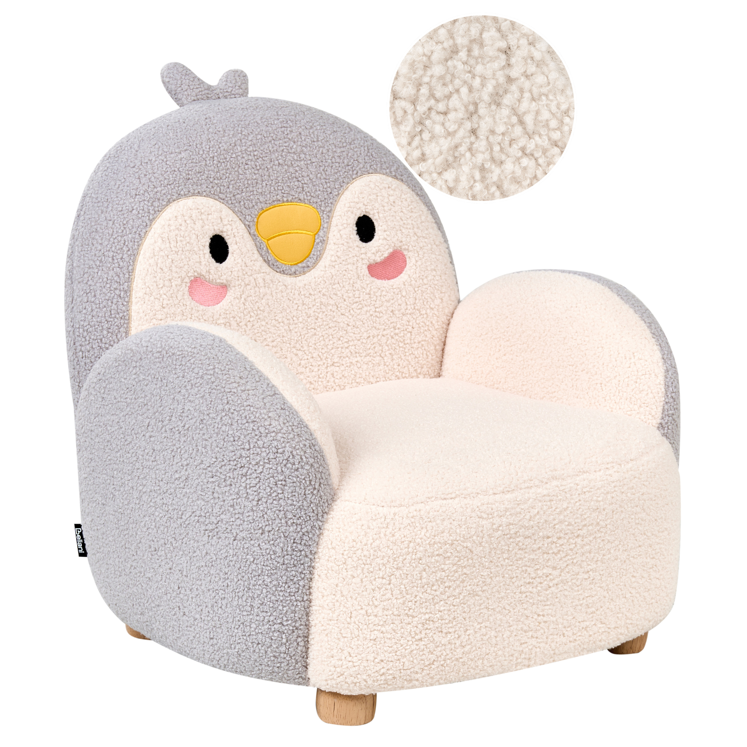 Lasten nojatuoli buklee pingviini harmaa FYN
