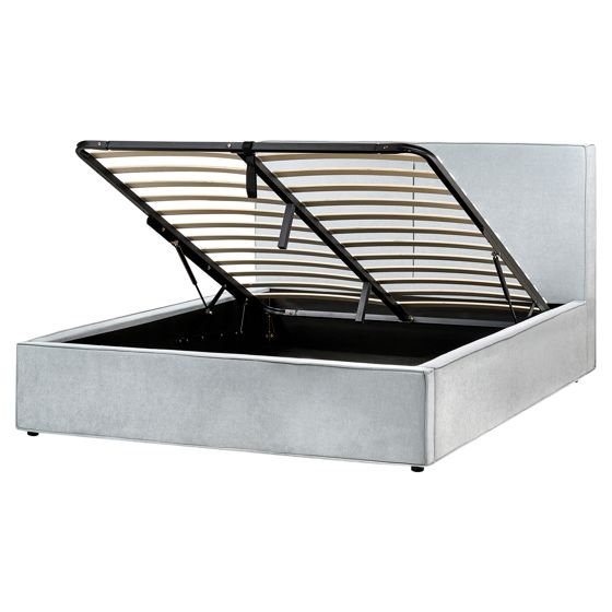 Sänky säilytystilalla kangas MOISSAC 160 x 200 cm Vaaleansininen