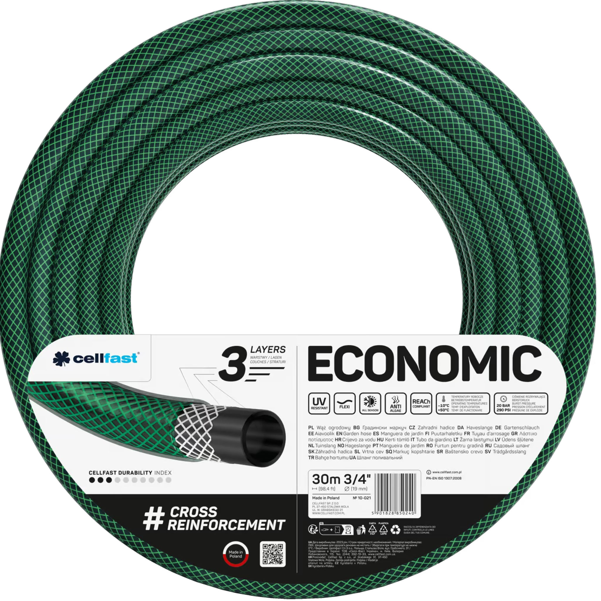 Cellfast Economy -puutarhaletku 3/4″ 30 m (10-021)