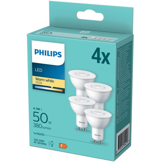 4 kpl LED GU10 4,6W (50W) 380lm