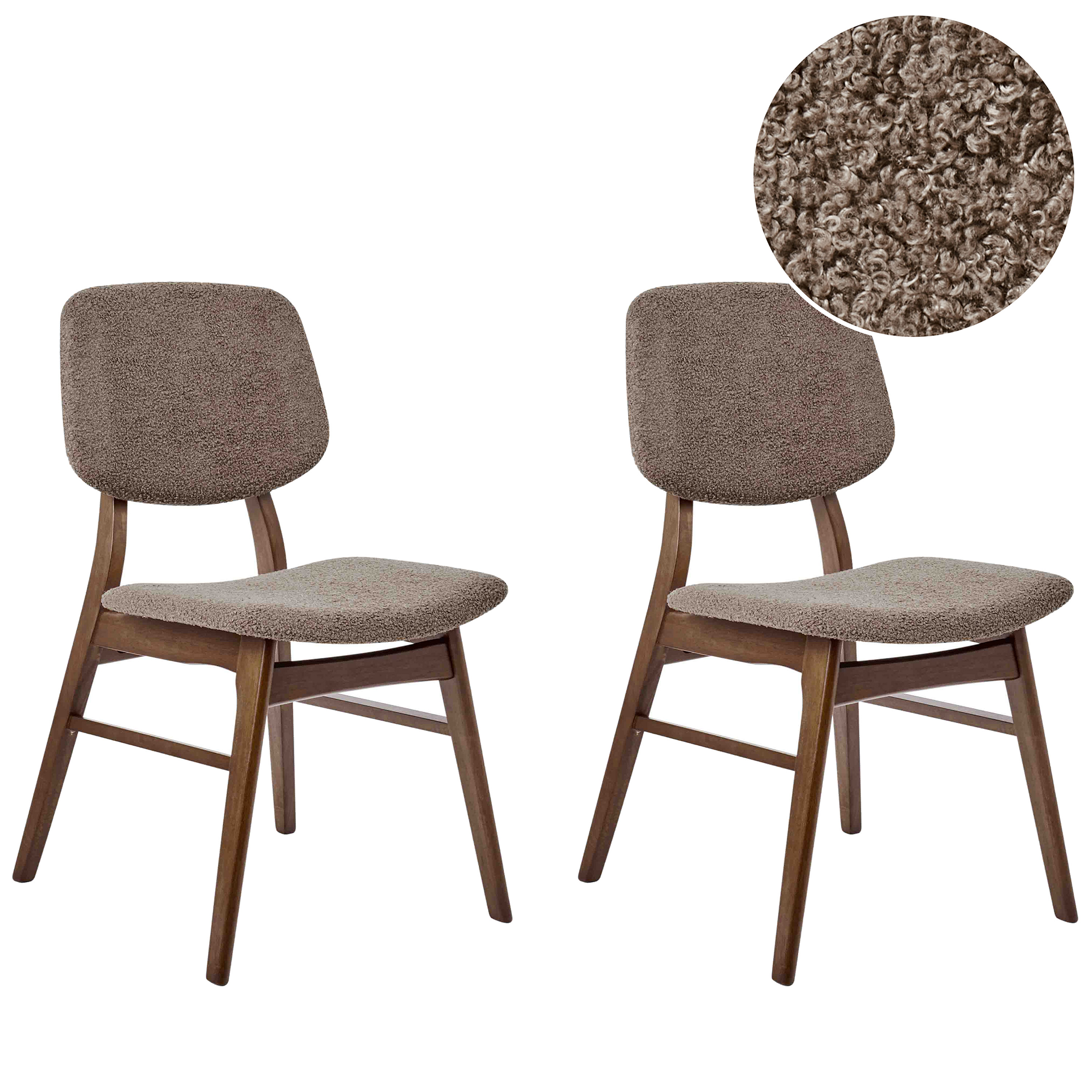 Ruokatuolisetti 2 kpl ELAINE puu Tummanruskea/ruskeanharmaa