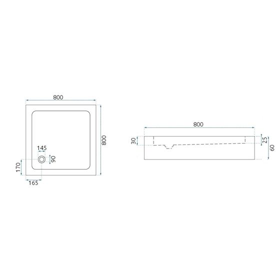REA Suihkukaappi PUNTO 80x80 musta, 78X78X190CM