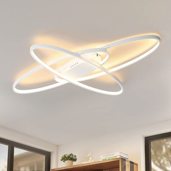 NETTLIFE himmennettävä, LED - kattovalaisin, moderni Valkoinen, makuuhuonevalaisin Kaukosäätimellä, 75W