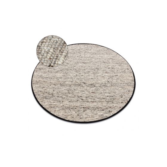 NEPAL 2100 ympyrä luonnollinen harmaa matto - villainen, kaksipuolinen pyöreä 120 cm