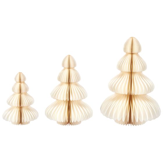 Koristesetti 3 kpl NILGIRI Joulukuusi 15/20/25 cm Beige