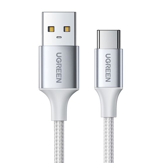Punottu kaapeli USB-A - USB-C QC 3.0 3A 1m - valkoinen