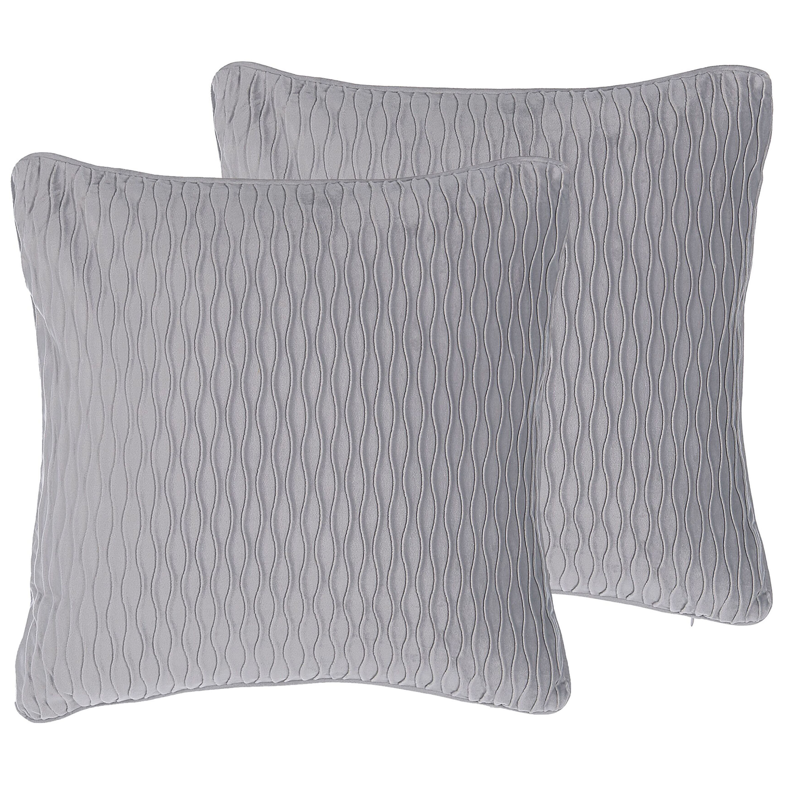 Koristetyynysetti 2 kpl MOTARI 45 x 45 cm Sametti Harmaa Geometrinen kuvio