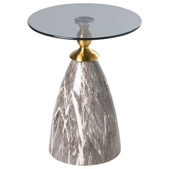 Sivupöytä CADY karkaistu lasi Musta marmorikuvio