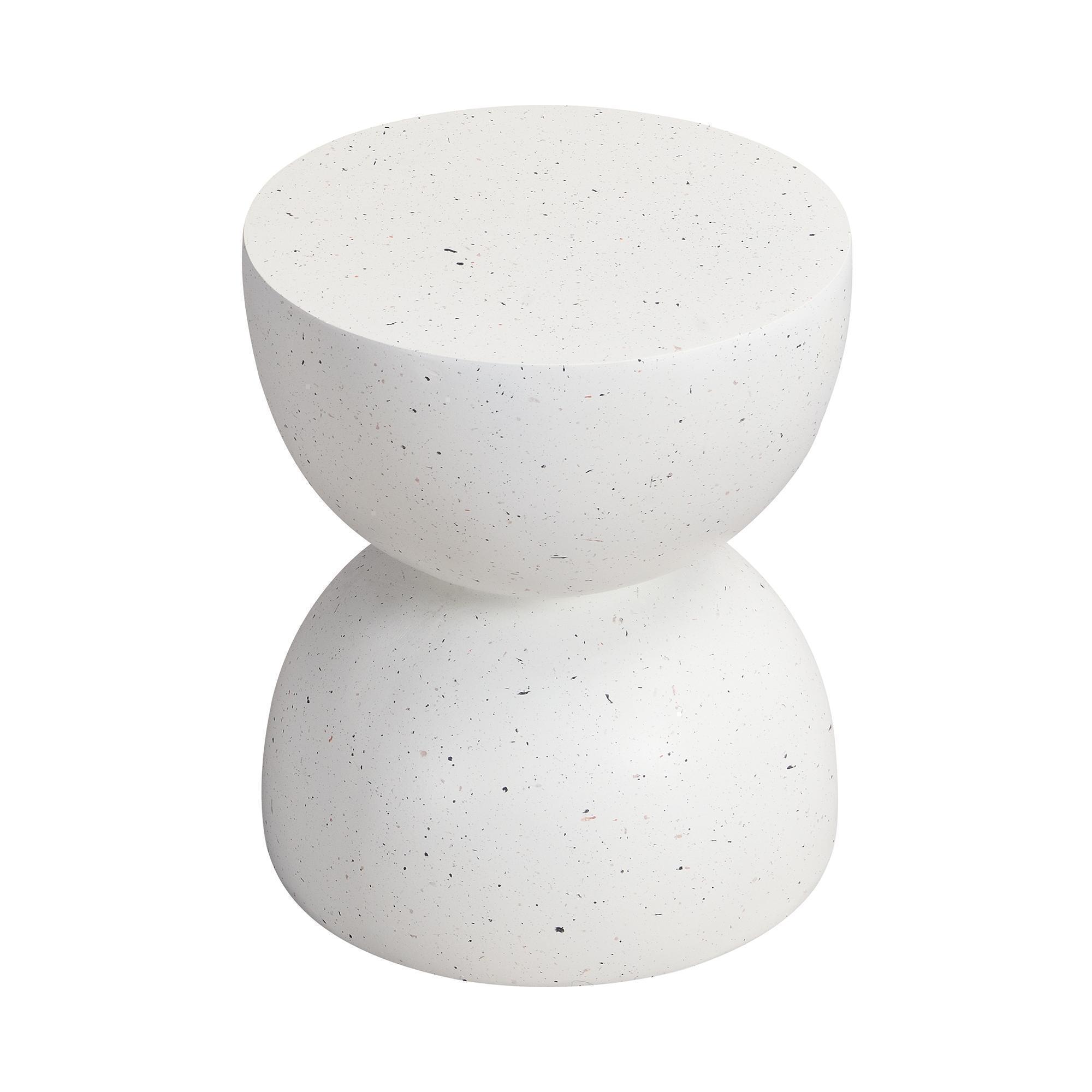 Apupöytä, valkoinen terrazzo, MgO-materiaalia, moderni tyyli