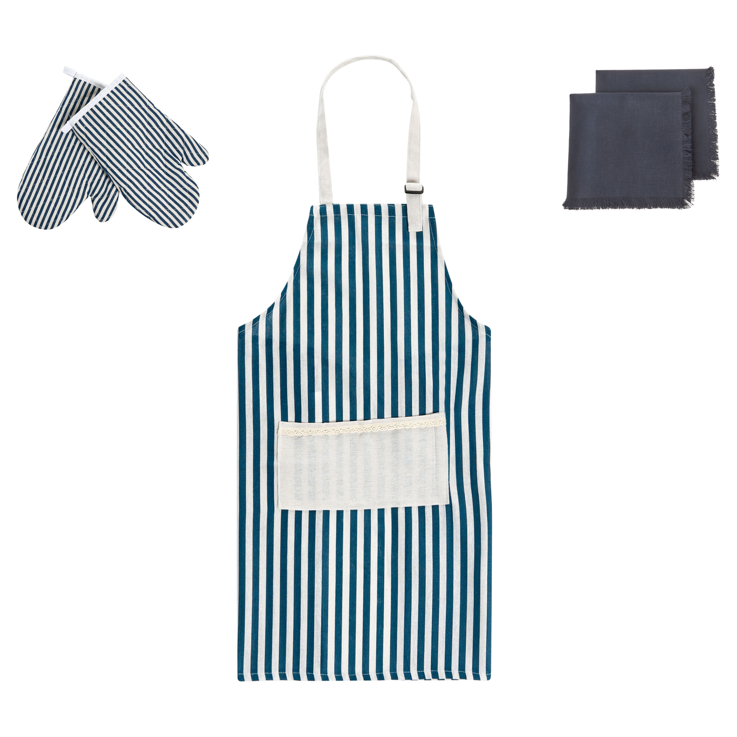 Keittiötekstiilisetti CUCUMIS Sininen