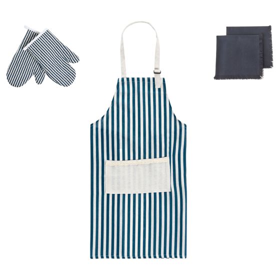 Keittiötekstiilisetti CUCUMIS Sininen