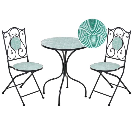 Bistrosetti taitettava ANAPO metalli Musta