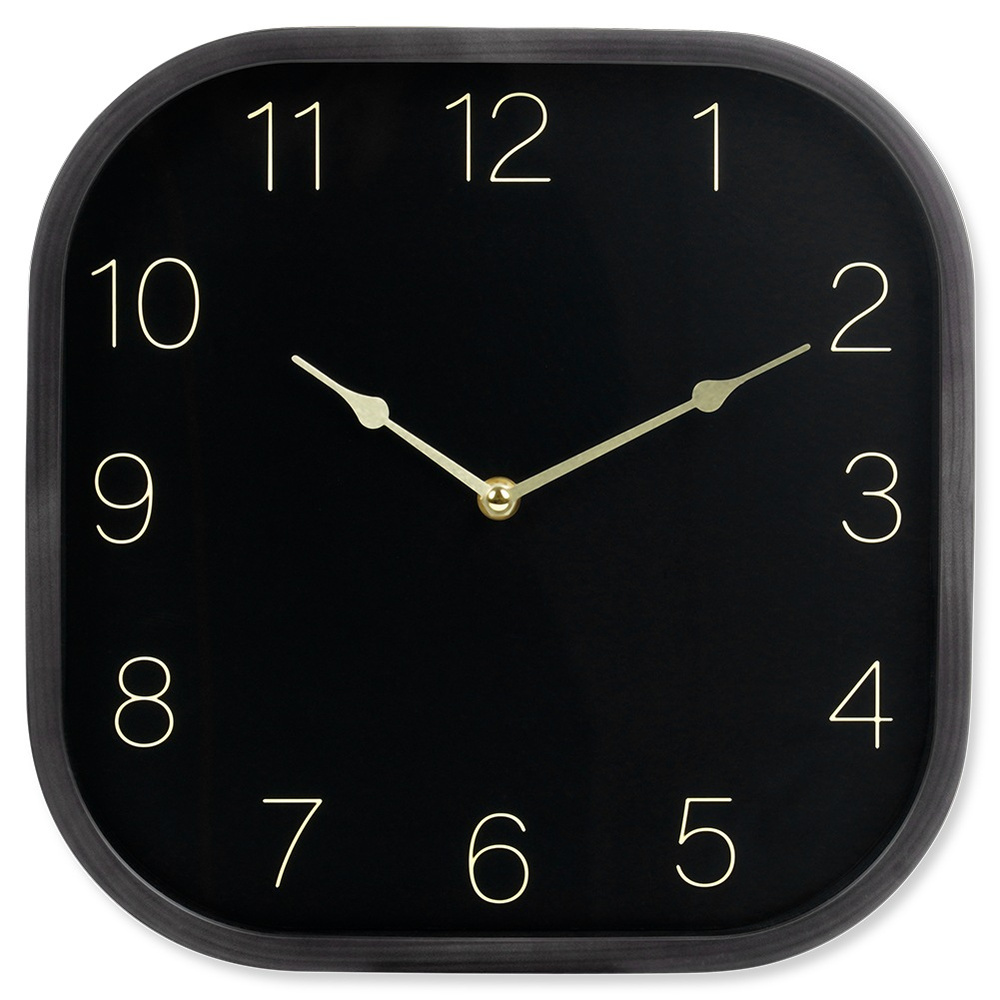 Mustakultainen seinäkello 30 cm