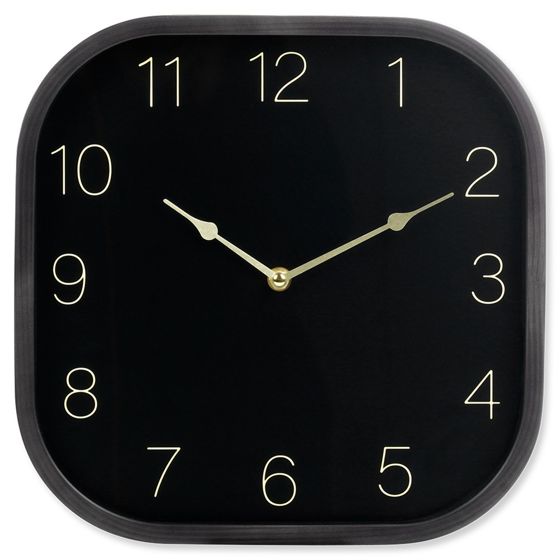 Mustakultainen seinäkello 30 cm