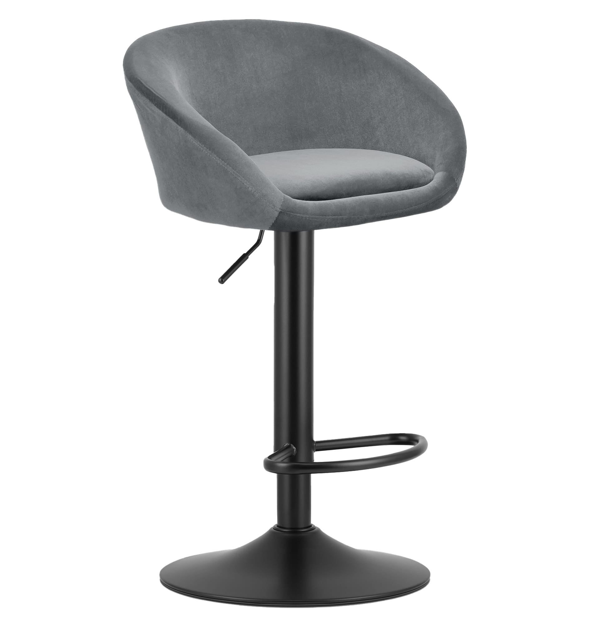 EAST-jakkara - harmaa sametti / mustat jalat