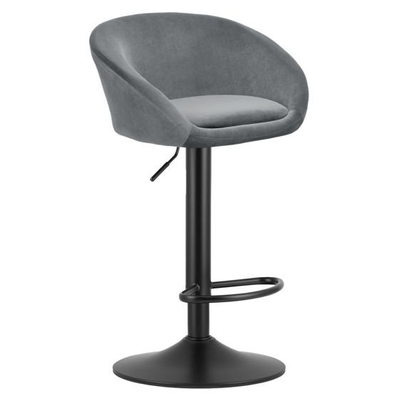 EAST-jakkara - harmaa sametti / mustat jalat