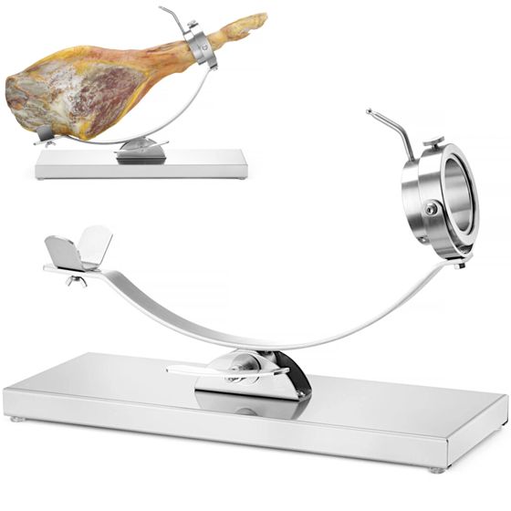 Jamon serranon kypsennyskinkun teline, terästä, 595 x 215 x 300 mm