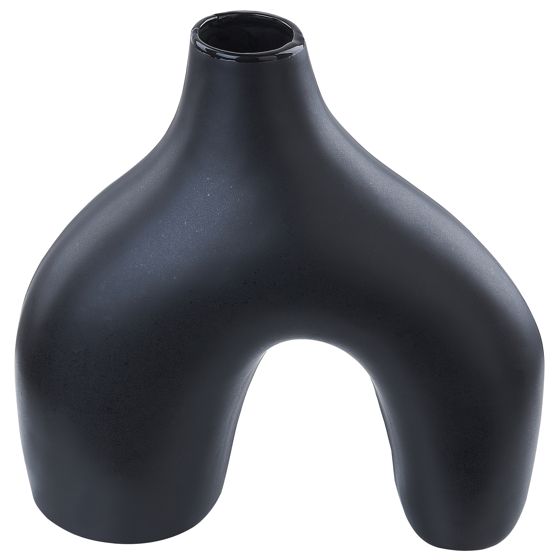Kukkamaljakko LAMIA 30 cm Keramiikka Musta