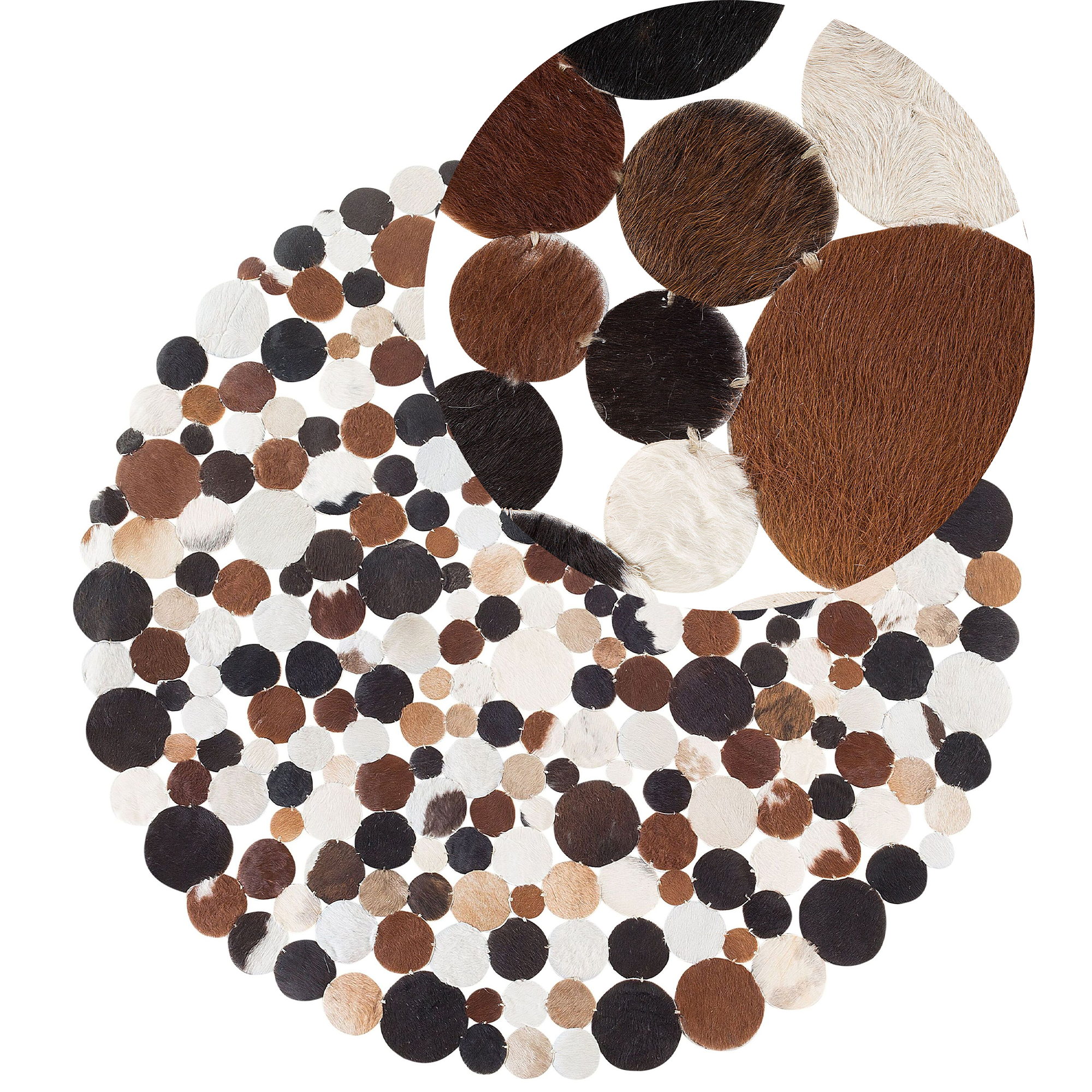 Matto SORGUN Kullanruskea ø 140 cm nahka