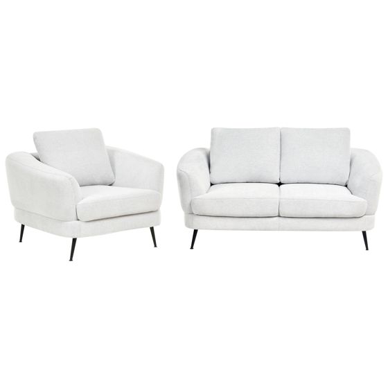 Sohvaryhmä 3-istuttava KJAER kangas Luonnonvalkoinen