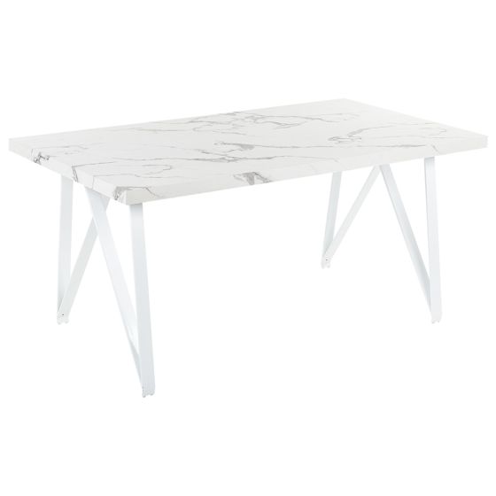 Ruokapöytä GRIEGER Valkoinen marmorikuvio 160 cm 90 cm