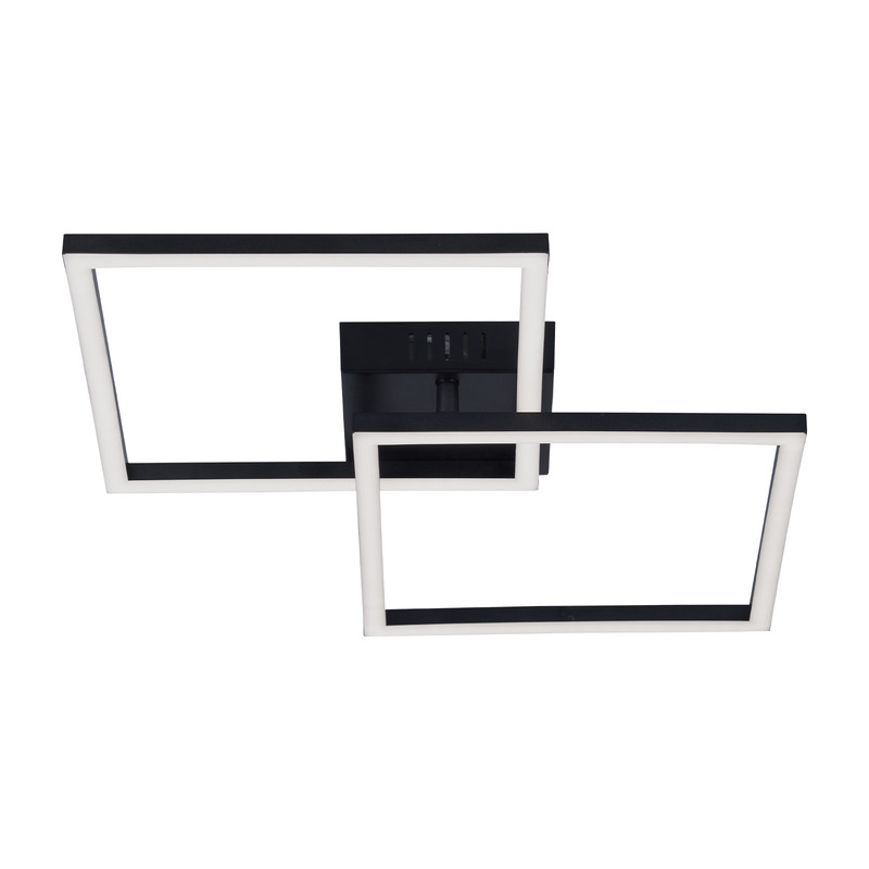 NETTLIFE LED-kattovalaisin, makuuhuoneen Kattovalaisin, 24W, olohuoneen Valaisin, lämmin Valkoinen, moderni, musta, neliö