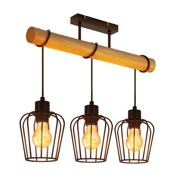 NETTLIFE Vintage-puinen olohuoneen kattovalaisin: Musta teollisen muotoilun metallinen olohuoneen lamppu E27-kattovalaisin (ei sisälly toimitukseen)