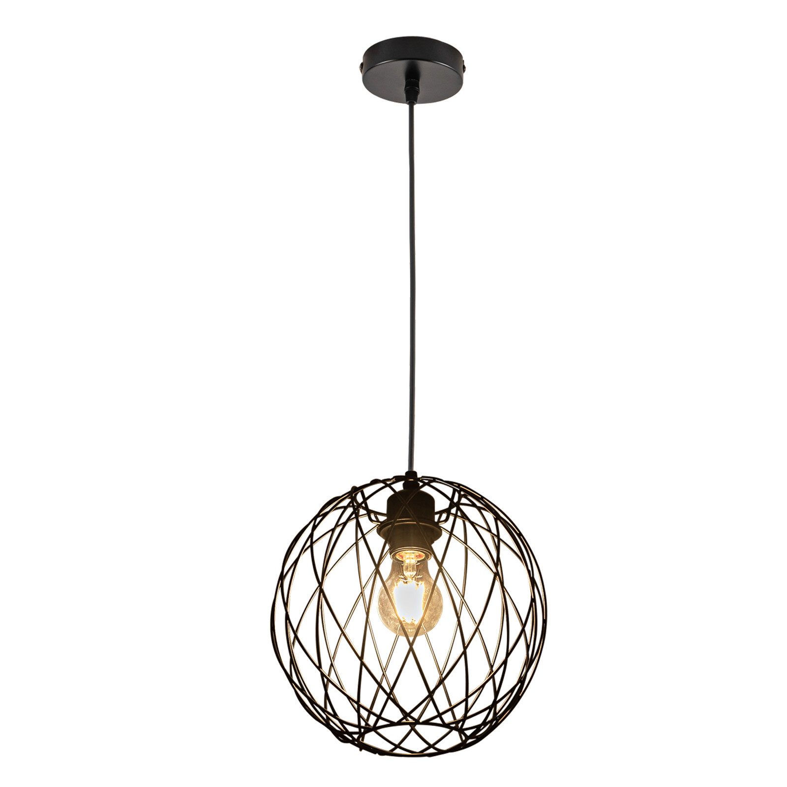 NETTLIFE pyöreä, musta, riippuvalaisin - Vintage - riippuvalaisin, E27, teollinen, retro - riippuvalaisin, pöytävalaisin